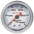 Autometer 1-1/2" 0-2000 PSI Pressure Gauge White | Universal (2183)