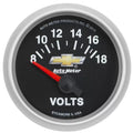 Autometer 2-1/16" 18V Electric Voltmeter Gauge CHEVY GOLD BOWTIE | Universal (880444)