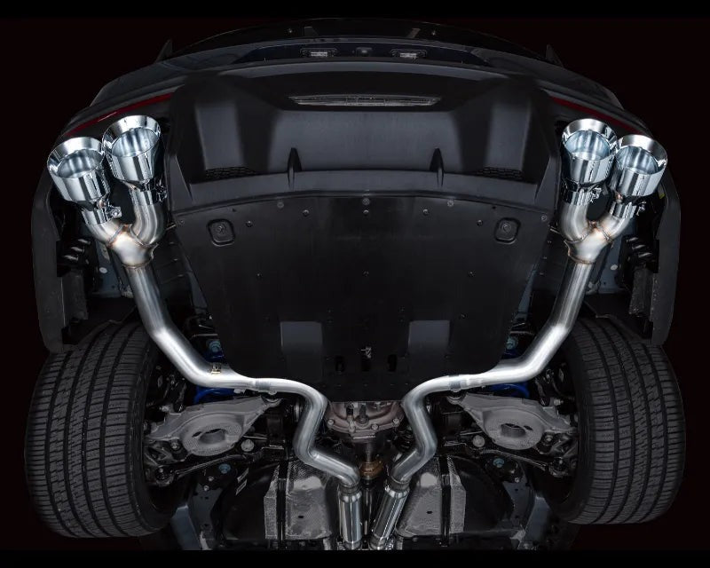 AWE Track Edition Exhaust for S650 Ford Mustang Dark Horse - Quad Chrome Silver Tips (3020-42375)