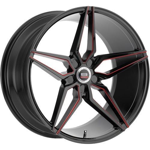 Spec-1 Wheels SPM-81 Gloss Black w/ Red Inner Spoke Edges 20x9 | 5x114.3 (SPM8120901638GBRL)