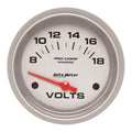 Autometer 2-5/8" 8-18V Voltmeter Gauge Marine Silver ULTRA-LITE | Universal (200757-33)