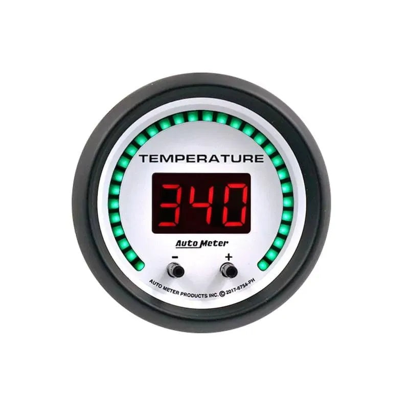 Autometer 2-1/16" Two Channel Selectable Scale oF / oC Digital Fluid Temperature Gauge Phantom Elite | Universal (6754-PH)