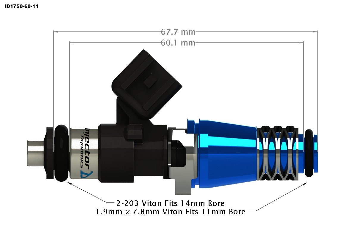 Injector Dynamics 1750cc XDS Injectors - Set of 4 | Multiple EVO / DSM Fitments (1750.60.11.D.4)
