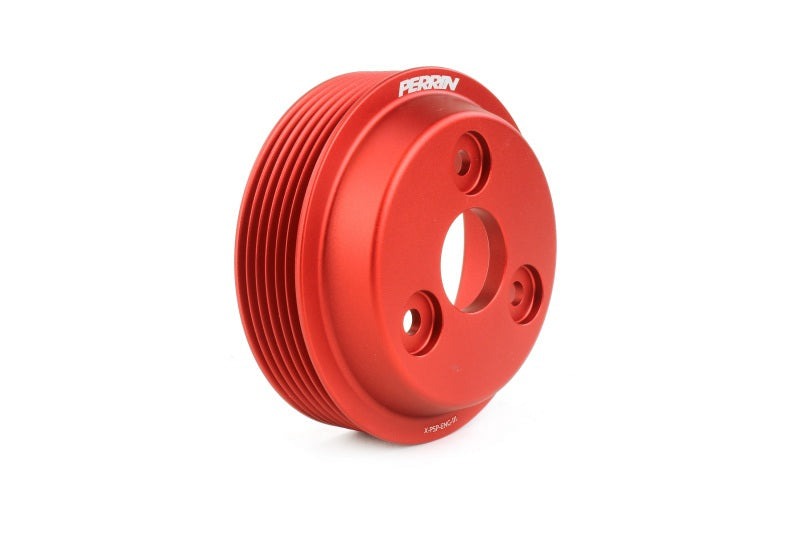Perrin Lightweight Water Pump Pulley - Red | 2015-2021 Subaru WRX (PSP-ENG-111RD)