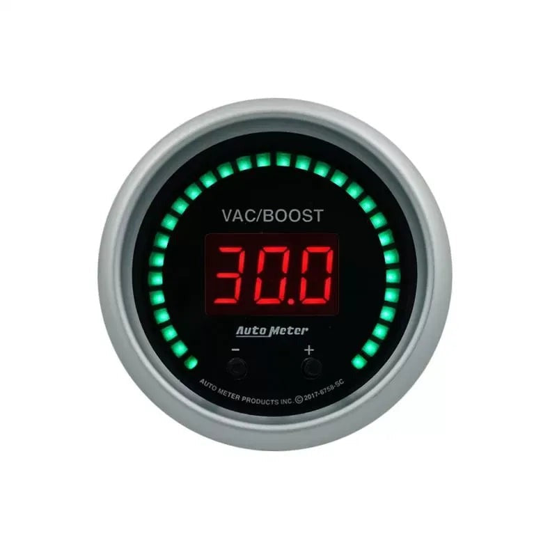 Autometer 2-1/16" Two Channel Selectable Scale PSI / BAR Digital Vacuum/Boost / Fluid Pressure Gauge SPORT-COMP Elite | Universal (6758-SC)