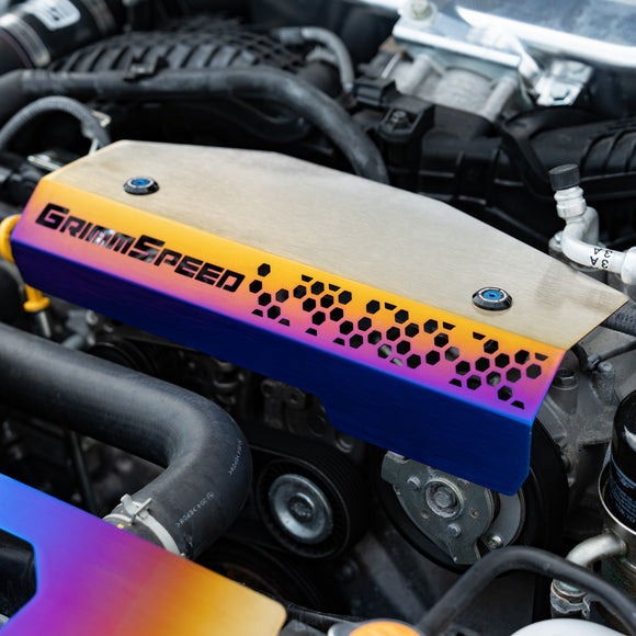 GrimmSpeed Titanium Pulley Cover | 2022+ Subaru WRX / 2019+ Subaru Ascent (GRM113086TI)