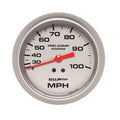 Autometer 3-3/8" 0-100 MPH Mechanical Speedometer Gauge Marine Silver ULTRA-LITE | Universal (200754-33)