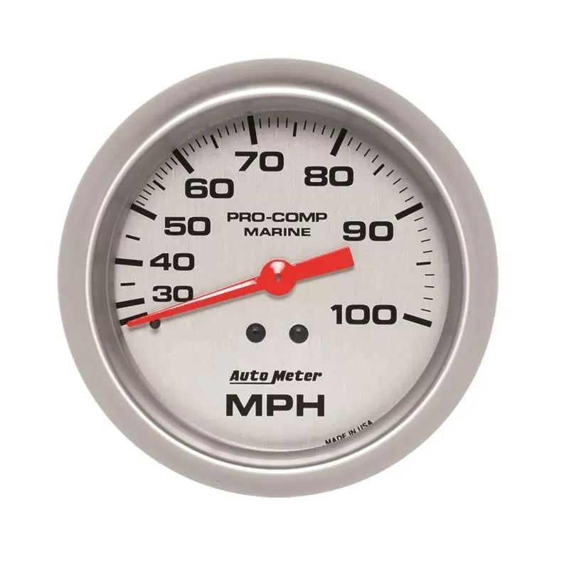 Autometer 3-3/8" 0-100 MPH Mechanical Speedometer Gauge Marine Silver ULTRA-LITE | Universal (200754-33)
