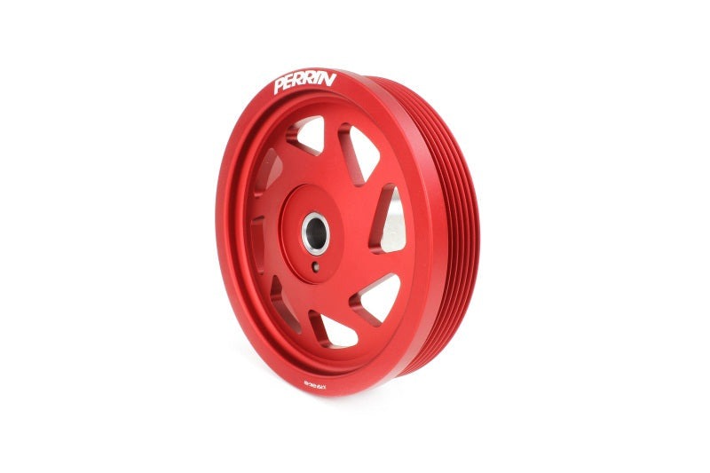 Perrin Lightweight Crank Pulley - Red | 2022+ Subaru BRZ/Toyota GR86 and 2022+ Subaru WRX (PSP-ENG-106RD)
