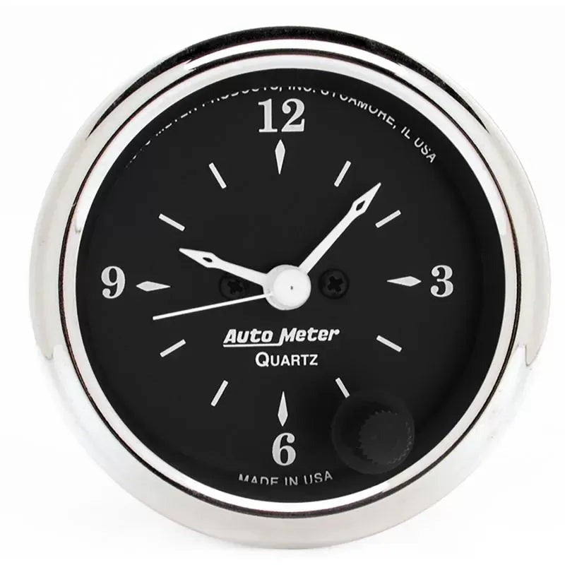 Autometer 2-1/16" 12-Hour Clock Gauge Old Tyme Black | Universal (1785)