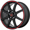 Motegi Racing MR142 Satin Black w/ Red Stripe 17x7 | 5x110 (MR14277021940)