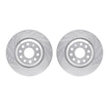 R1 Concepts Rear Drilled & Slotted Silver Brake Rotor Set | 2015-2019 VW Golf R (WGPN1-74043)