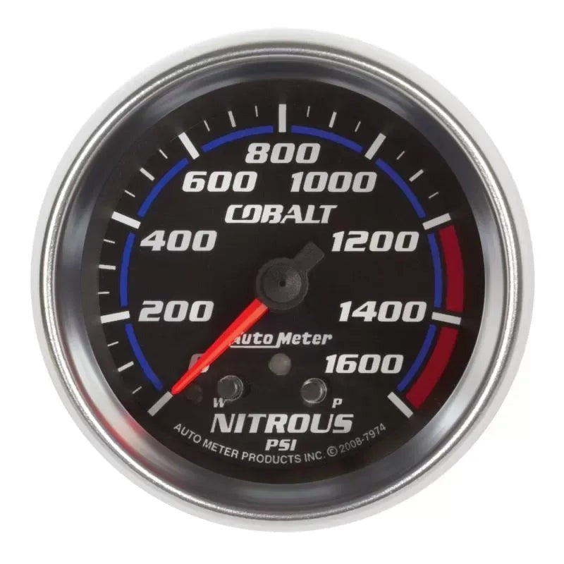 Autometer 2-5/8" 0-1600 PSI Nitrous Pressure Gauge Cobalt | Universal (7974)