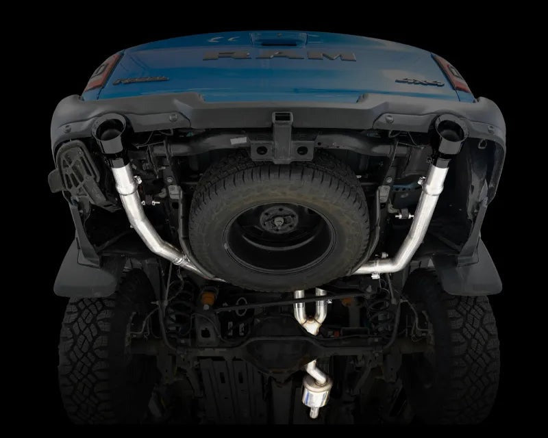 AWE 0FG Dual Rear Exit Catback Exhaust for 5th Gen RAM 1500 5.7L (with bumper cutouts) - Diamond Black Tips (3015-33006)