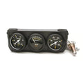 Autometer 1.5" 100 PSI/280 °F/18V Oil Pressure / Water Temperature / Volt Meter Gauge Console Mechanical Black Dial w/Black Bezel | Universal (2396)