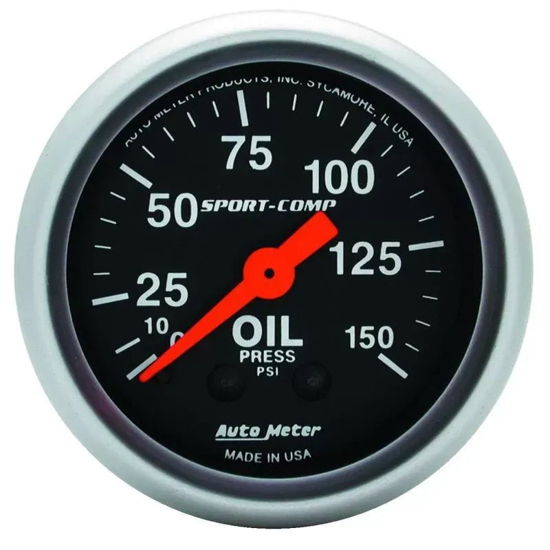 Autometer 2-1/16" 0-150 PSI Oil Pressure Gauge SPORT-COMP | Universal (3323)