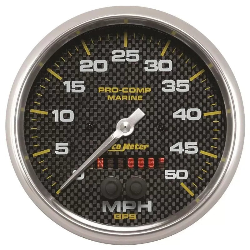 Autometer 5" 0-50 MPH Speedometer Gauge Marine Carbon Fiber | Universal (200644-40)