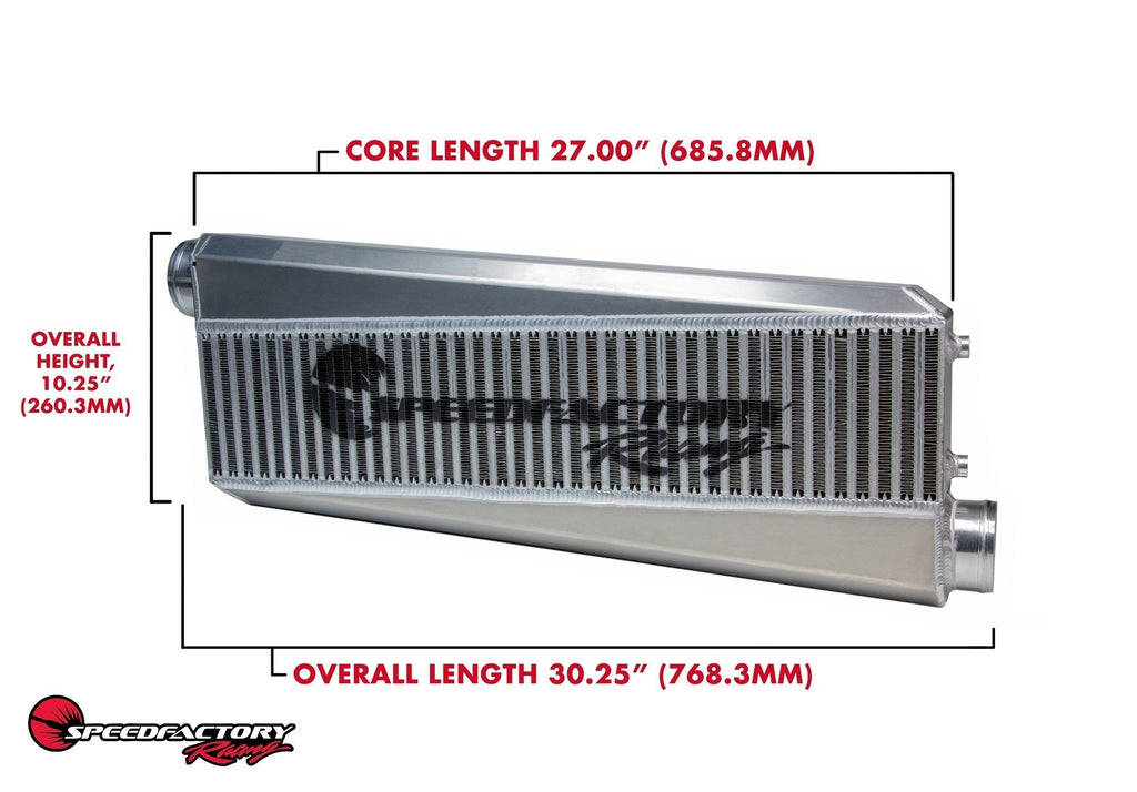 SpeedFactory Racing 1000HP K-Series Vertical Flow Intercooler Opposing Side Inlet / Outlet | 2002-2006 Acura RSX Type-S, 2004-2014 Acura TSX, and 2006-2015 Honda Civic Si (SF-06-098-2)