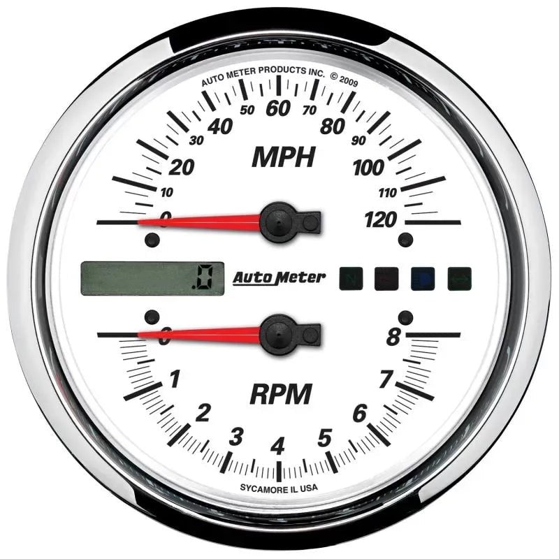 Autometer 5" 8K RPM/120 MPH WHITE Tachometer/Speedometer Gauge PRO-CYCLE | Universal (19467)
