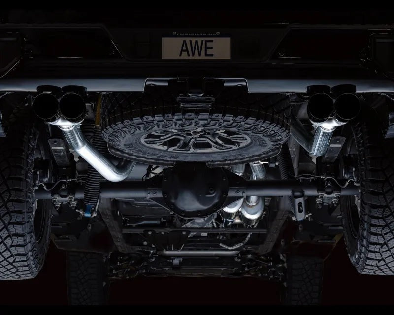 AWE 0FG Catback Exhaust for Silverado ZR2/Sierra AT4X - Quad Diamond Black Tips (3015-43284)