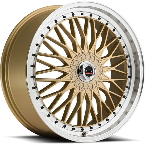 Spec-1 Wheels SP-3 Gold w/ Machined Lip 18x7.5 | 5x100/5x114.3 (SP3S-18752338GML)