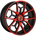 Revolution Racing R23 Gloss Black w/ Red Spoke Faces and Outer Lip 18x8 | 5x114.3 (RR23-188514+40BR)