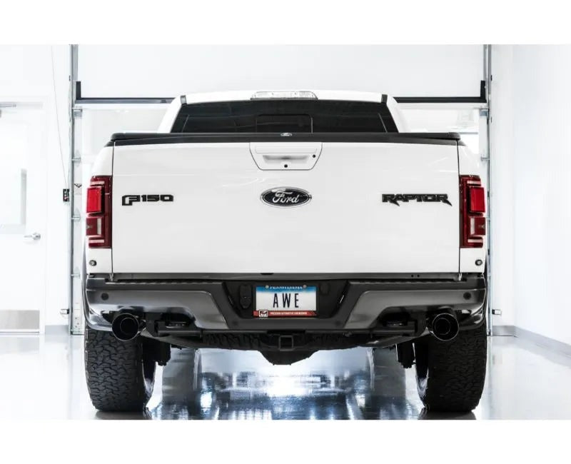 AWE 0FG Exhaust for Gen 2 Ford Raptor (Resonated Performance Cat-back) - Diamond Black 5" Tips (3015-33106)