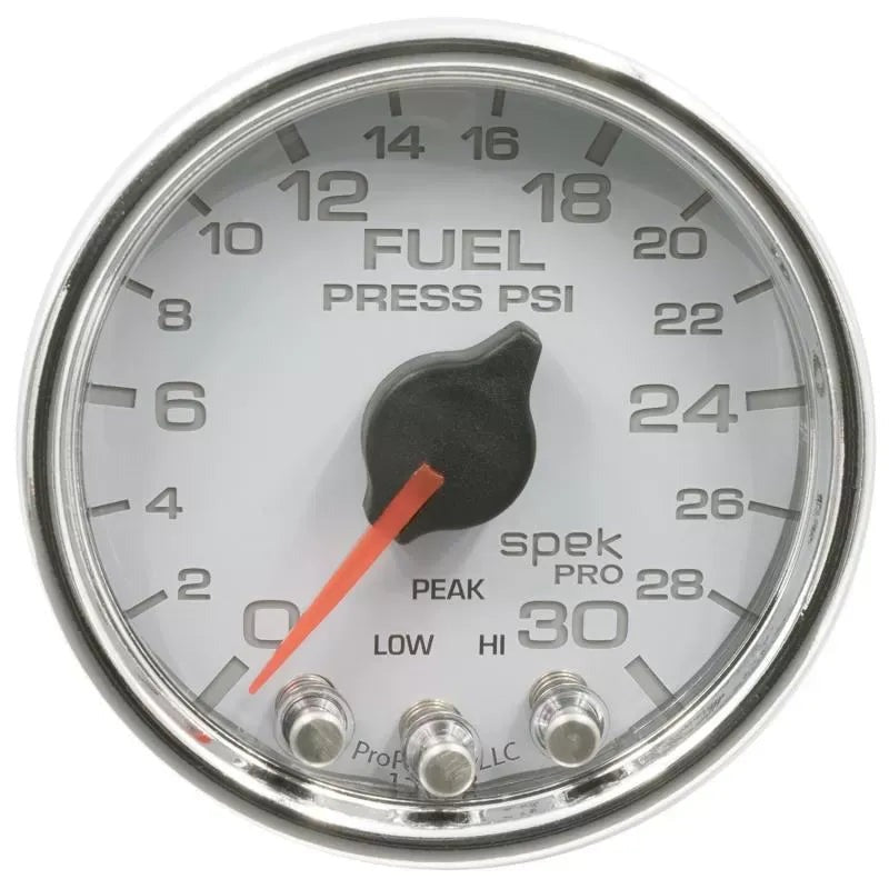 Autometer 2-1/16" 0-30 PSI SPEK-PRO Fuel Pressure Gauge White/Chrome | Universal (P31611)