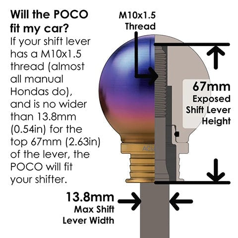 Acuity M10x1.5 POCO-Ti Burnt Titanium Low-Profile Shift Knob (1958)