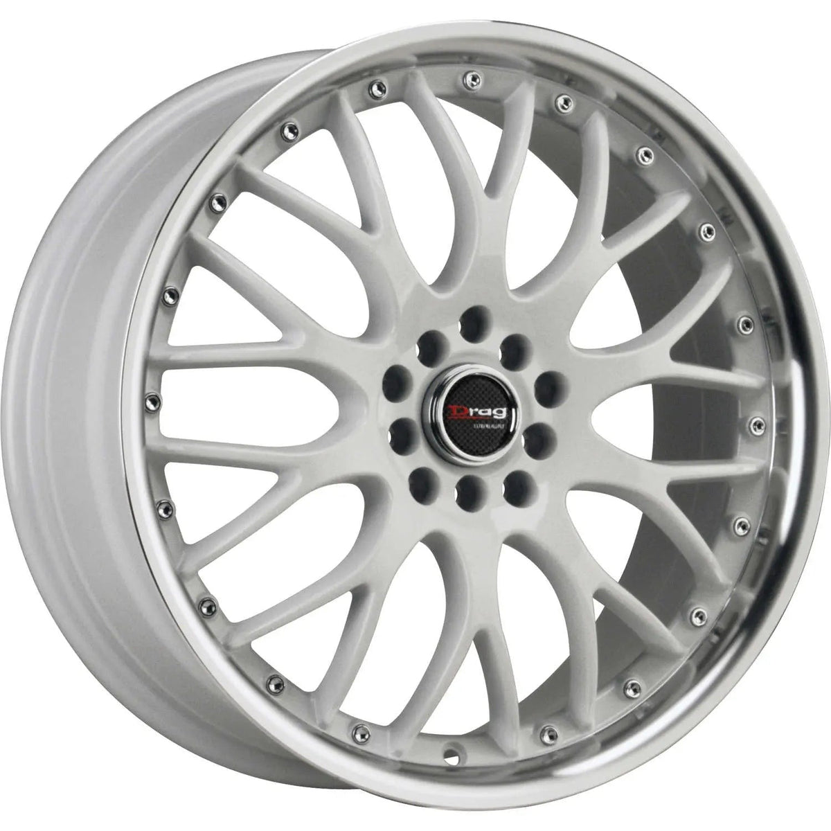 Drag Wheels DR19 White w/ Machined Lip 17x7.5 | 5x100/5x114.3 (DR191775054573W)