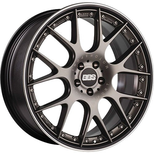 BBS Wheels CHRII Hyperblack w/ Black Lip & a Polished Stainless Steel Outer Lip Ring 22x10.5 | 5x112 (CH7203PBPO)