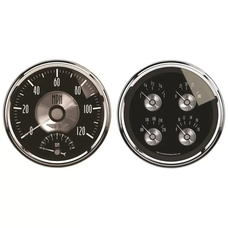 Autometer 5" 240-33 Ω Quad & Tachometer/Speedo 2-Piece Gauge Kit Prestige Black. Diamond | Universal (2005)