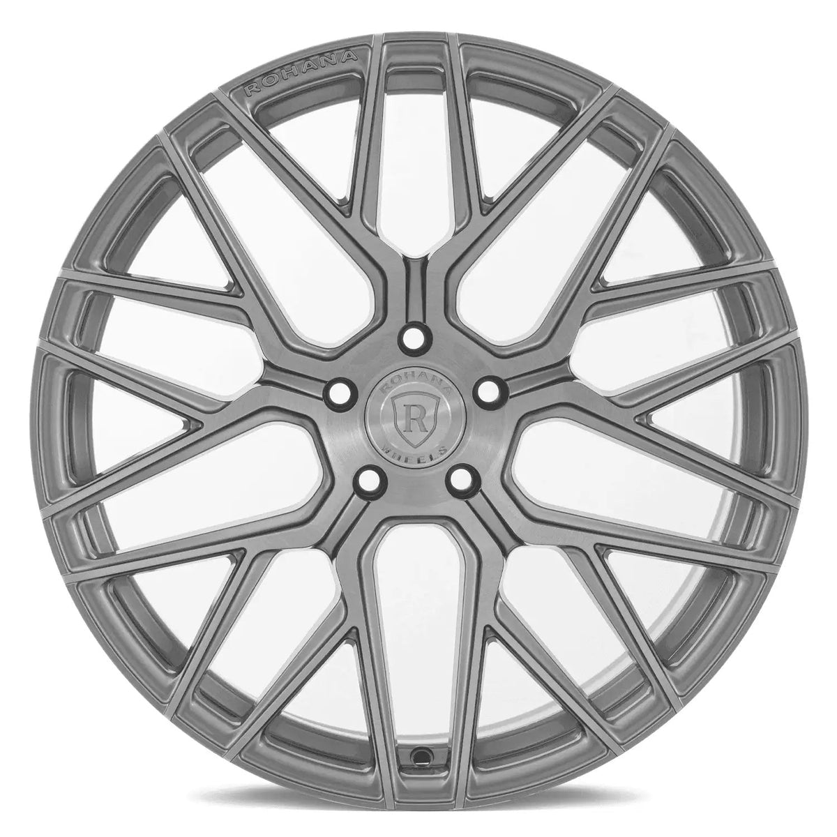 Rohana Wheels RFX10 Titanium Silver w/ Machined Brushed Spoke Faces 20x11 | 5x112 (RFX1020115112BT35)