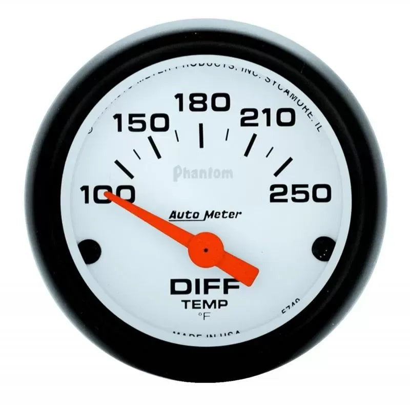 Autometer 2-1/16" 100-250 °F Differential Temperature Gauge Phantom | Universal (5749)
