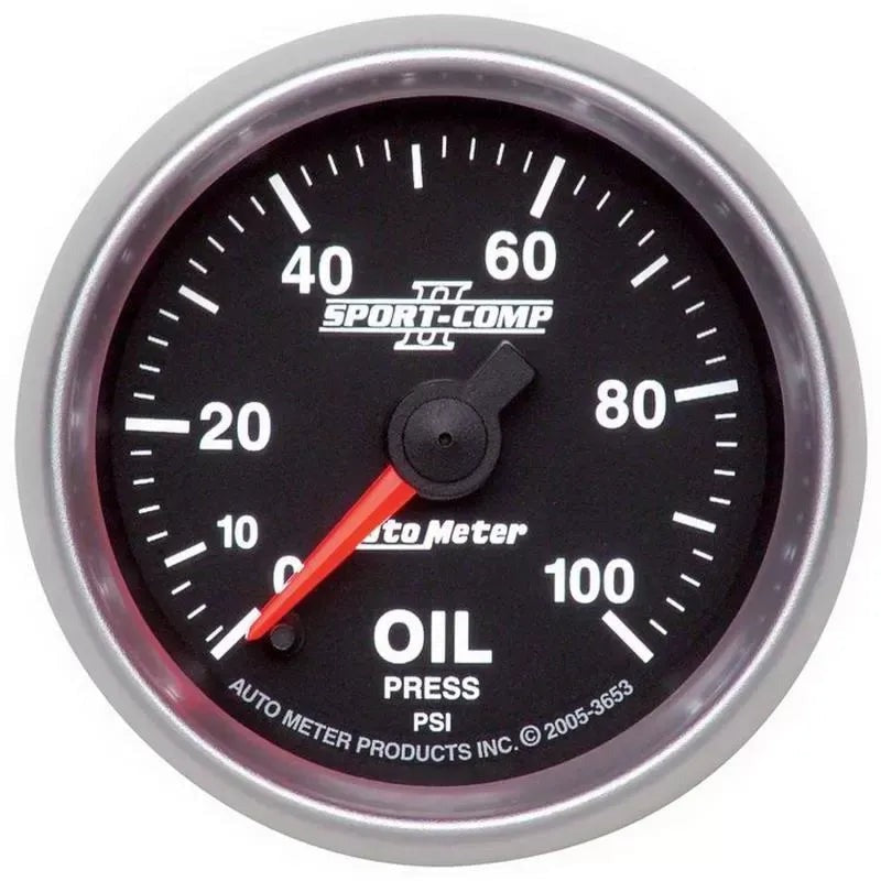 Autometer 2-1/16" 0-100 PSI Oil Pressure Gauge SPORT-COMP II | Universal (3653)