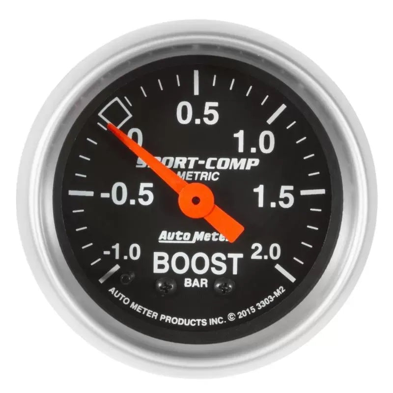 Autometer 2-1/16" -1/+2 BAR Vacuum/Boost Gauge Mechanical SPORT COMP | Universal (3303-M2)