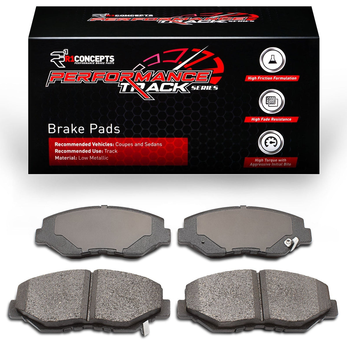R1 Concepts Front Track/Street Brake Pads | 2016-2021 Honda Civic Sport & EX (2000-0914-00)