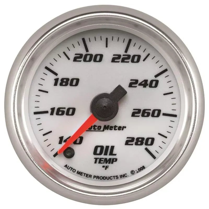 Autometer 2-1/16" 140-280 °F PRO-CYCLE Oil Temperature Gauge White | Universal (19740)