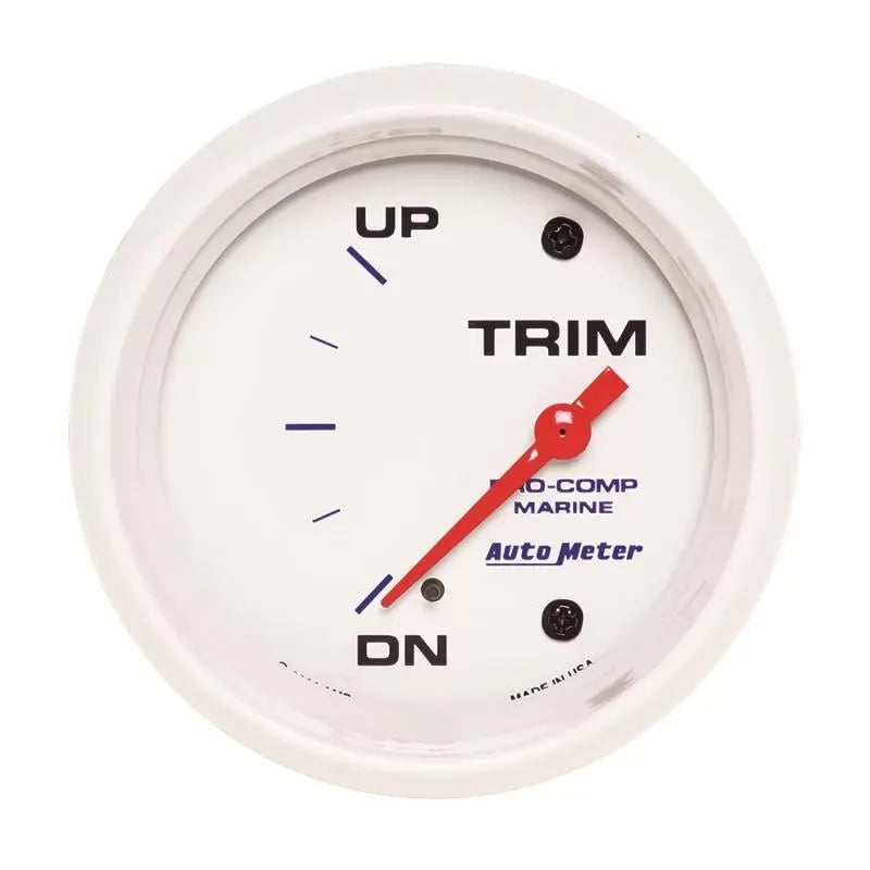 Autometer 2-5/8" UP/DOWN Trim Level Gauge Marine White | Universal (200767)