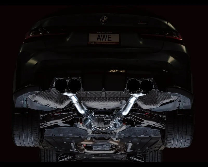 AWE Track Edition Catback Exhaust for BMW G8X M3/M4 - Diamond Black Tips (3020-42482)