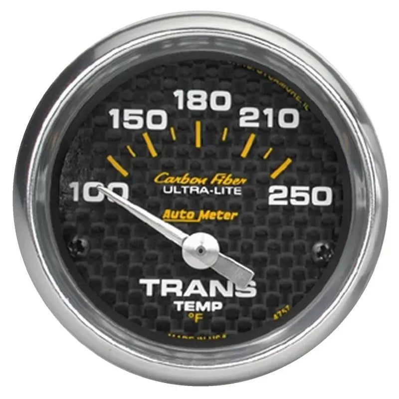 Autometer 2-1/16" 100-250 °F Transmission Temp Gauge Carbon Fiber | Universal (4757)