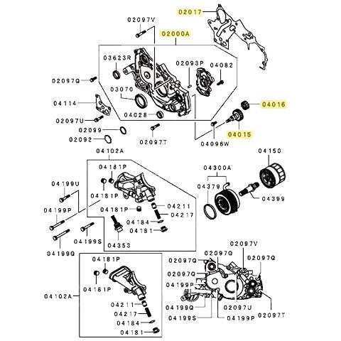 Mitsubishi OEM Oil Pump Front Cover and Gear Set | 1990-1992.5 Mitsubishi Eclipse GSX/Eagle Talon TSi/Plymouth Laser RS (MAP-MIT-6BOLT-FTCASE)