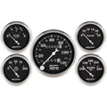 Autometer 3-1/8" & 2-1/16" Mechanical Speedometer 5-Piece Gauge Kit Old Tyme Black | Universal (1708)