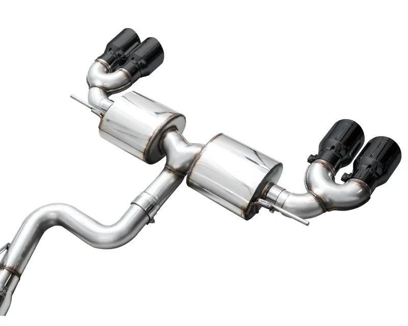 AWE Touring Edition Exhaust for Volkswagen MK8 Golf R - Diamond Black Tips (3015-43658)