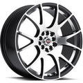 Spec-1 Wheels SP-2 Gloss Black w/ Machined Face and Undercut 17x8 | 5x100/5x114.3 (SP2S-17802338GBMMS)