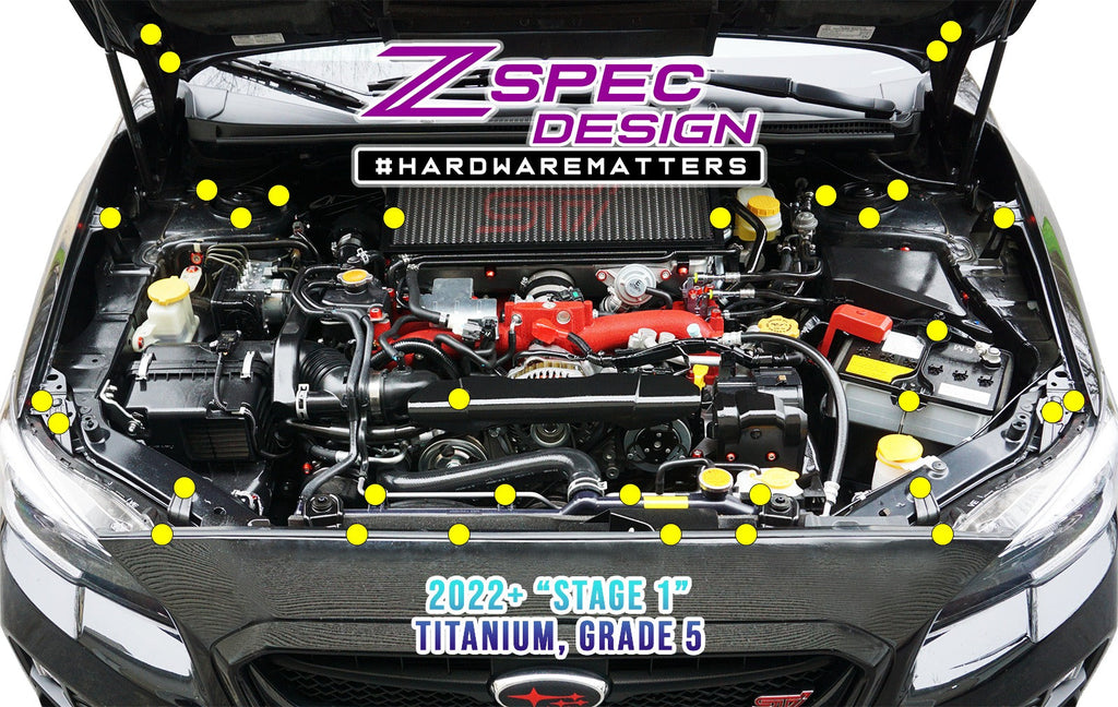 ZSPEC "Stage 1" Dress Up Bolts® Grade-5 Titanium Fastener Kit | 2015-2021 Subaru WRX/STI (00843612137197)