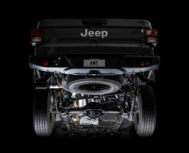 AWE Tread Edition Catback Single-Side Exhaust for Jeep JT 3.6L - Diamond Black Tip (3015-23103)
