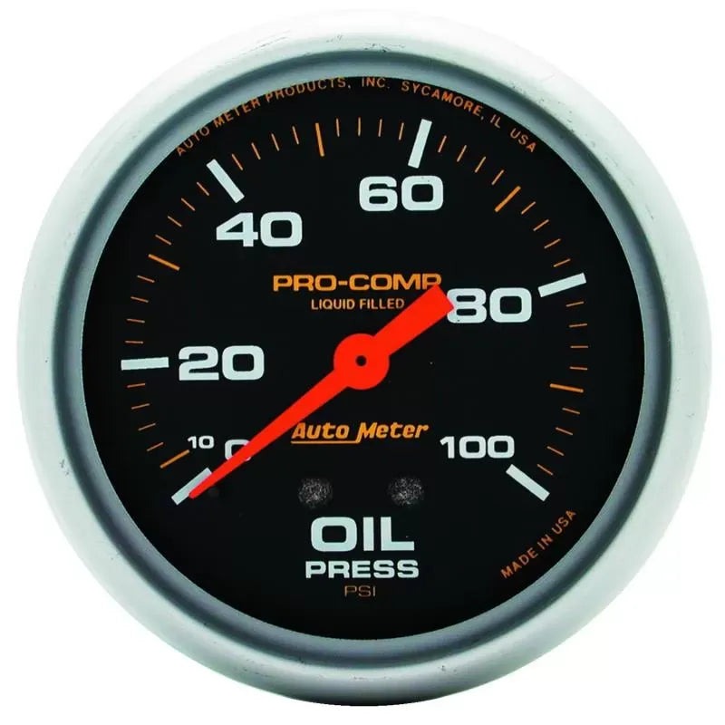 Autometer 2-5/8" 0-100 PSI Oil Pressure Gauge Liquid Filled | Universal (5421)