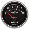 Autometer 2-5/8" 8-18V Voltmeter Gauge SPORT-COMP II | Universal (7691)