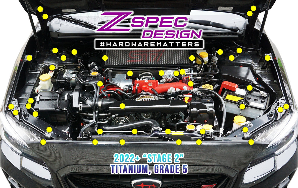 ZSPEC "Stage 2" Dress Up Bolts® Grade-5 Titanium Fastener Kit | 2015-2021 Subaru WRX/STI (00843612137265)